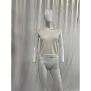J.Crew Featherweight White Cashmere-Blend Cropped Sweater Size S - NWT